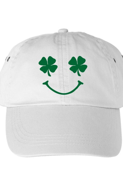 Smiley Shamrock Embroidered Dad Hat Ocean and 7th