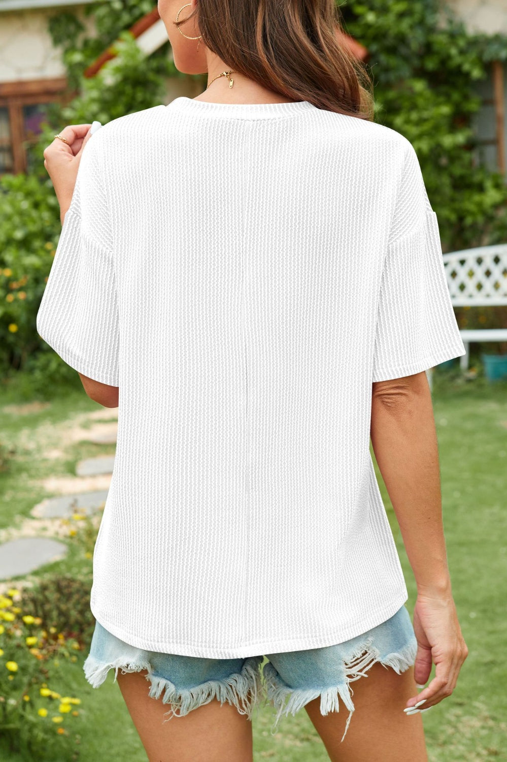 Round Neck Half Sleeve T-Shirt Trendsi