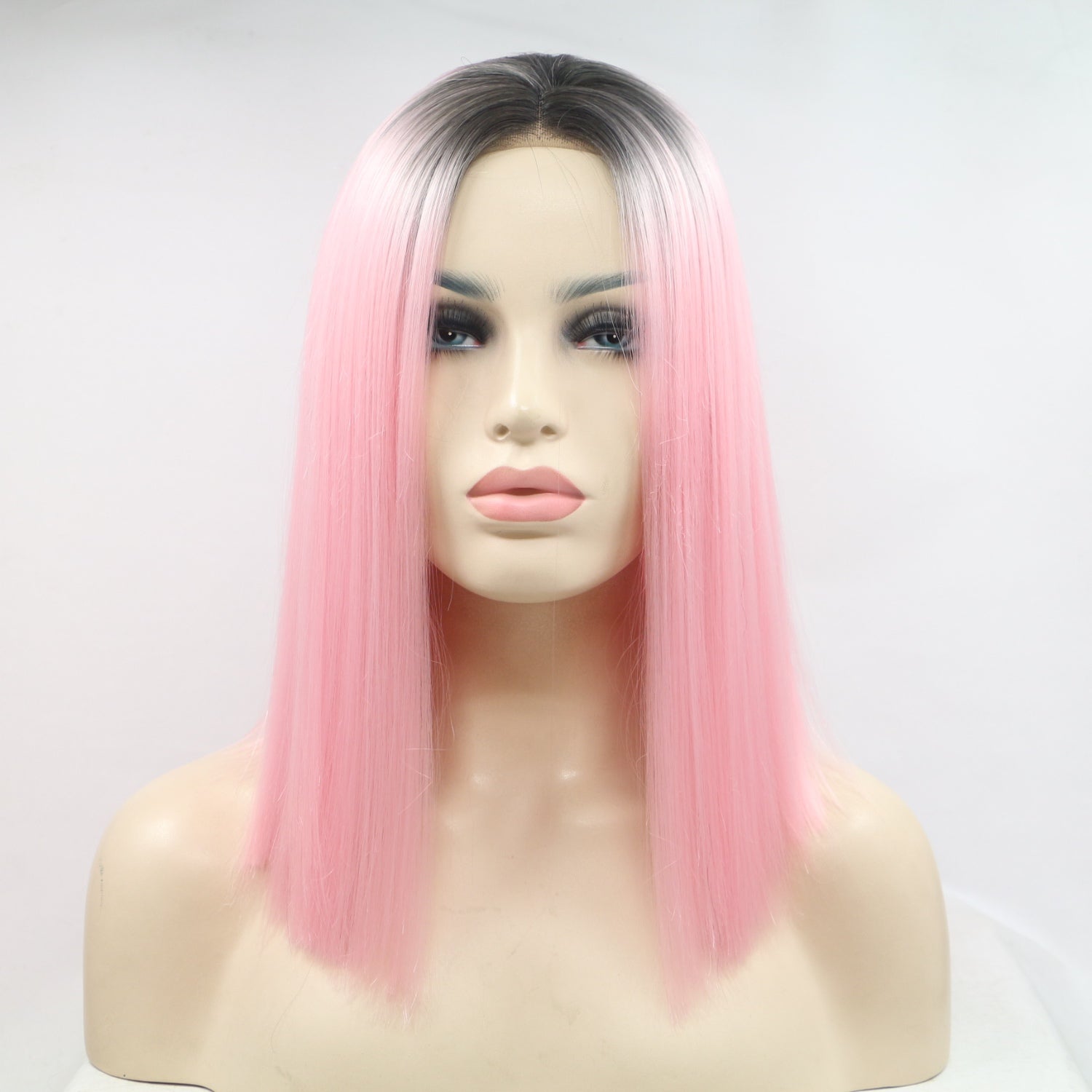 13*3" Lace Front Wigs Synthetic Mid-length Straight 12" 130% Density Trendsi