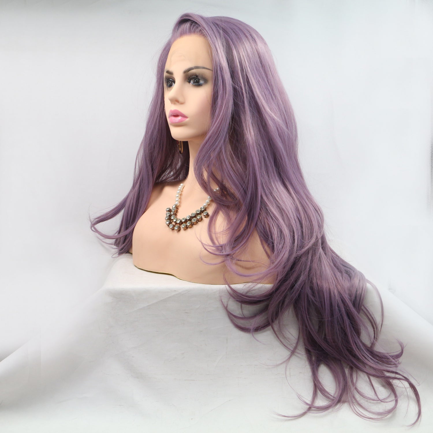 13*3" Lace Front Wigs Synthetic Long Wavy 24" 130% Density Trendsi
