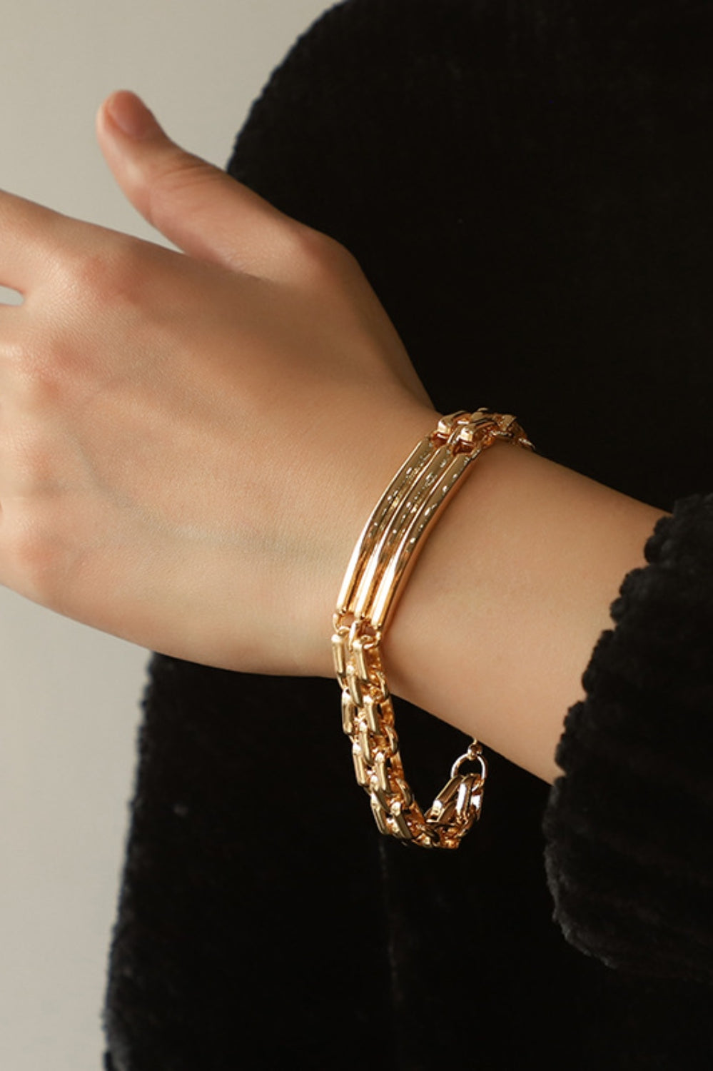 Gold-Plated Alloy Chain Bracelet Trendsi