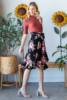 Reborn J Floral Wrap Ruffle Hem Skirt Trendsi