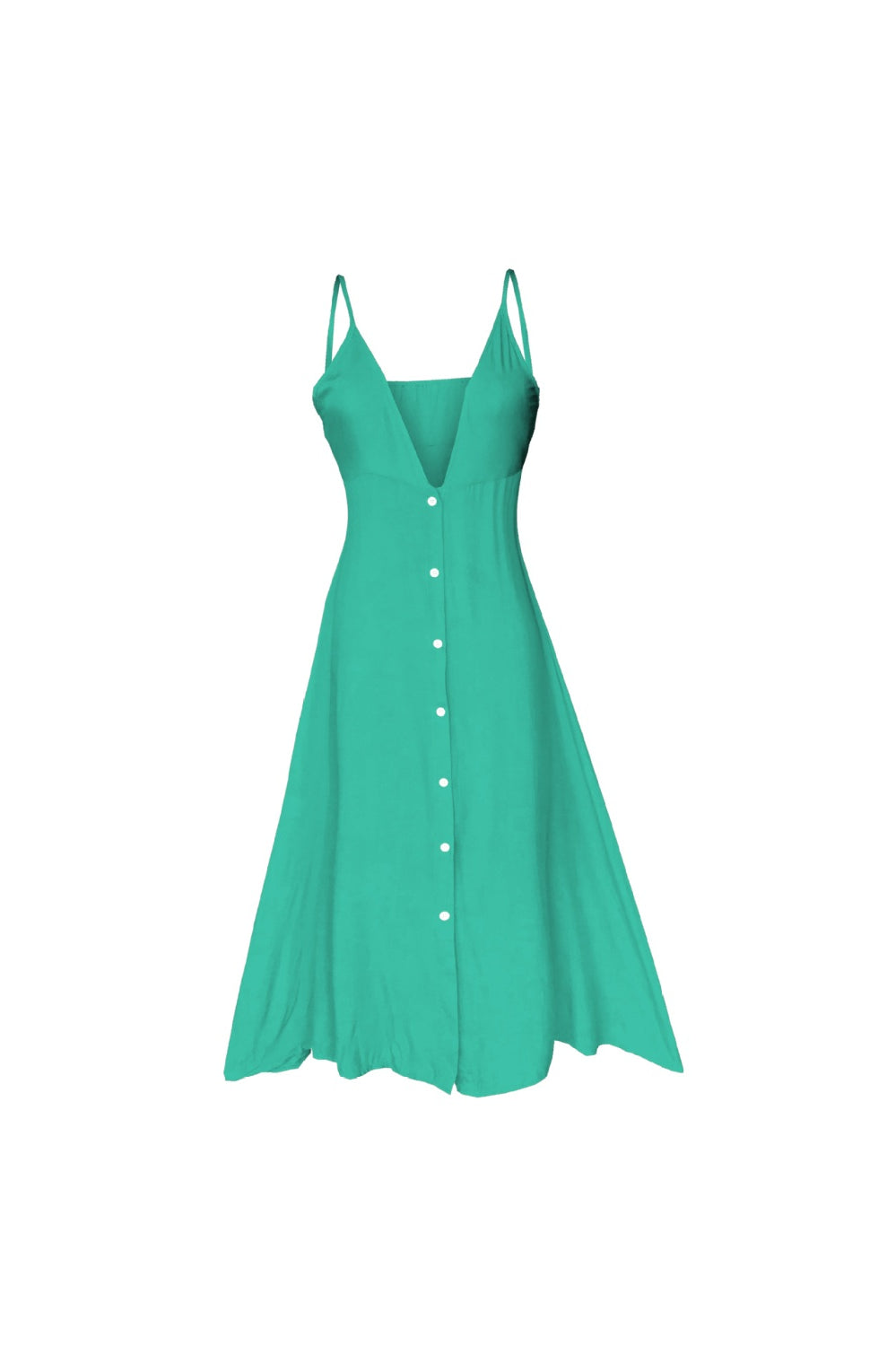 Buttoned Plunge Midi Cami Dress Trendsi