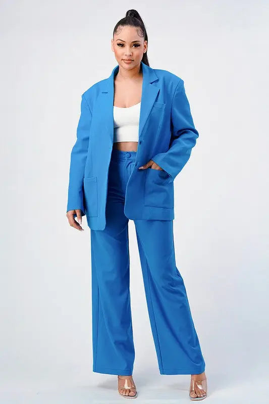 ATHINA CASUAL LOOSE FIT BLAZER AND PANTS Athina