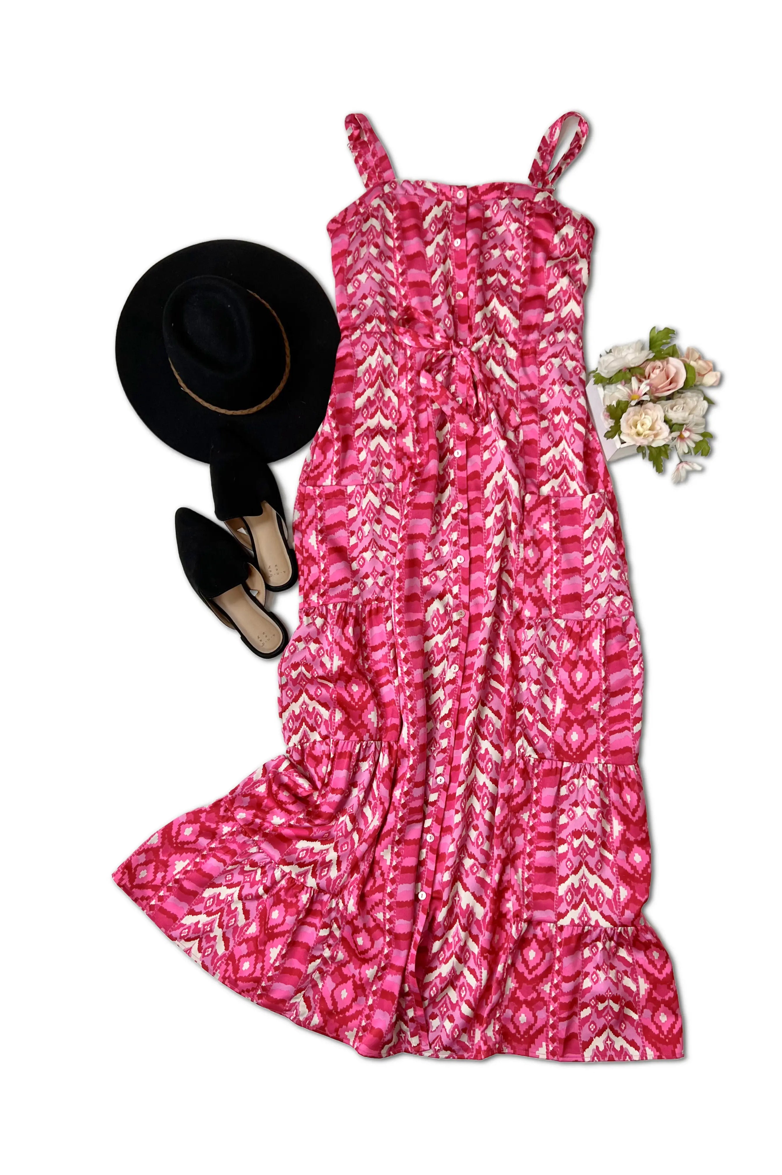 Abby Road - Hot Pink Maxi Dress Boutique Simplified