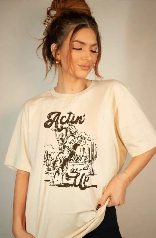 Actin Up Cowgirl Graphic Tee Ocean and 7th