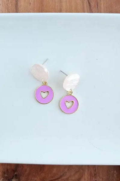 Amora Heart Earrings - Purple Spiffy & Splendid