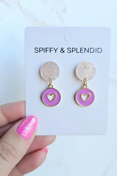 Amora Heart Earrings - Purple Spiffy & Splendid