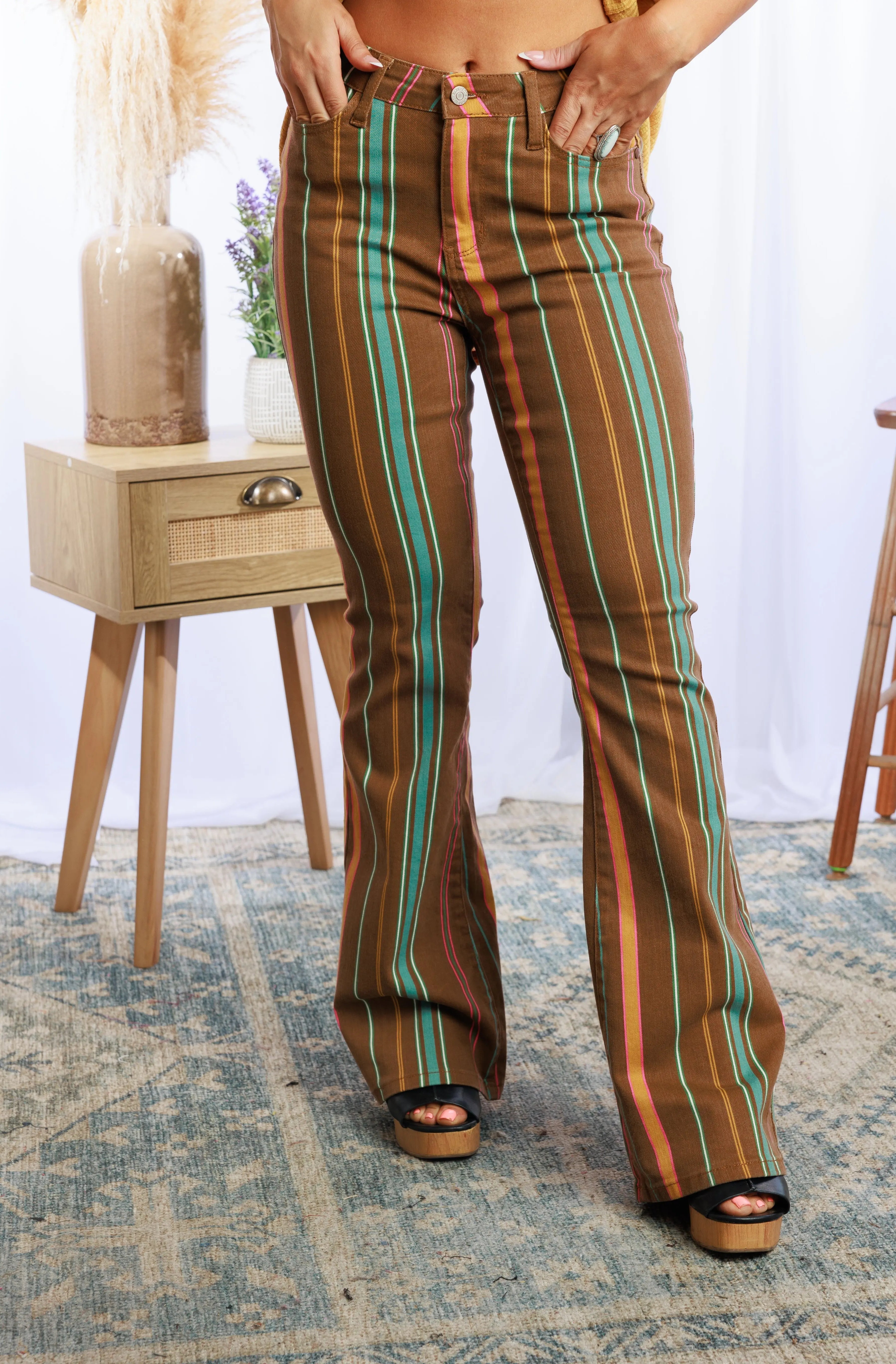 Astrid Judy Blue Striped Flares JB Boutique Simplified