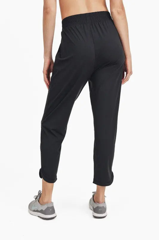 Athleisure Joggers with Curved Notch Hem Mono B