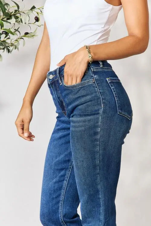 BAYEAS Cropped Straight Jeans Trendsi