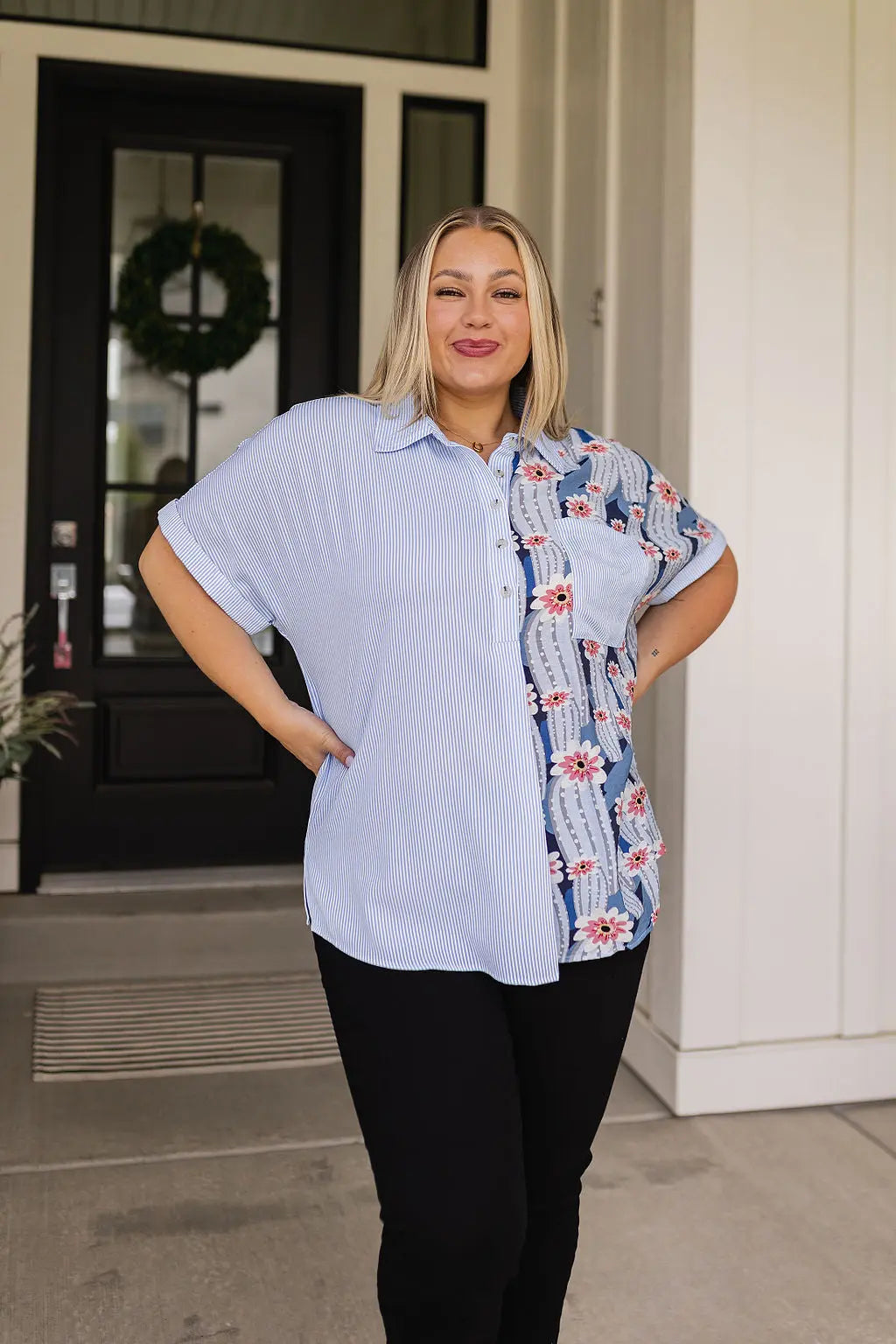 Best Of Both Worlds Button Down Top Ave Shops