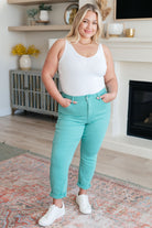 Bridgette High Rise Garment Dyed Slim Jeans in Aquamarine Judy Blue