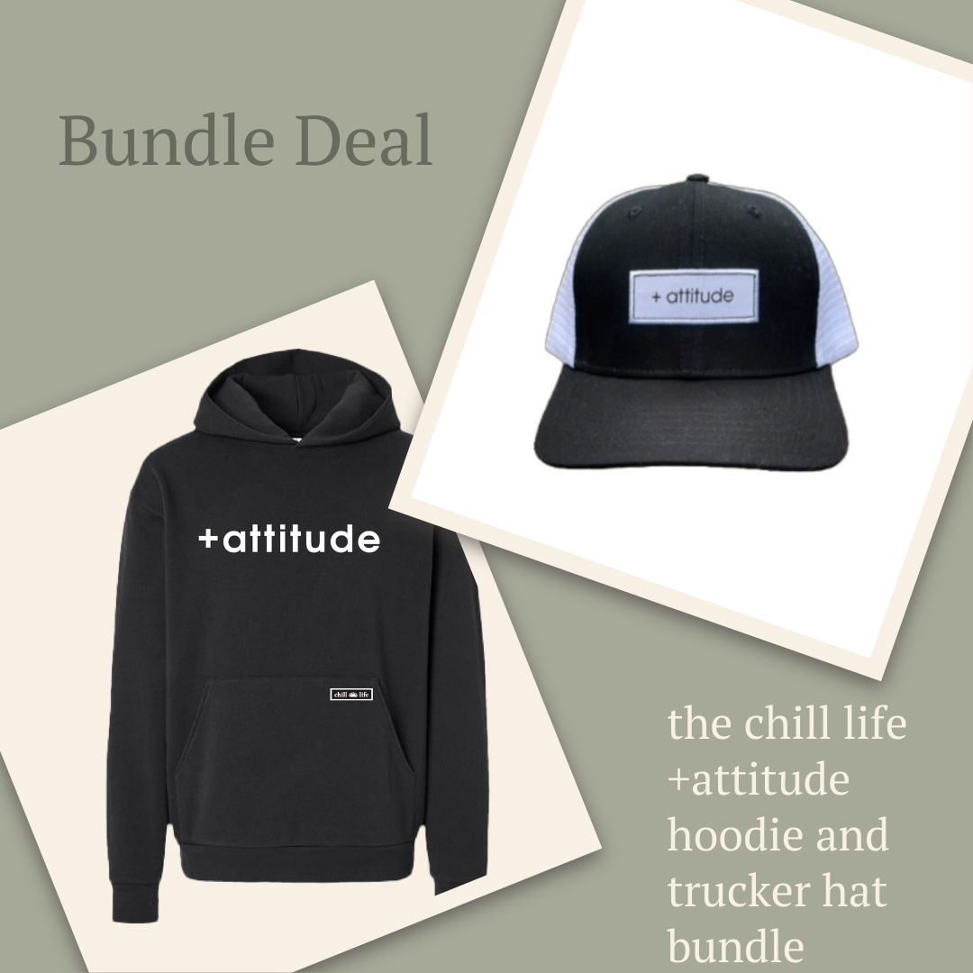 +attitude Black Hoodie and Trucker Hat Bundle Casual Chic Boutique