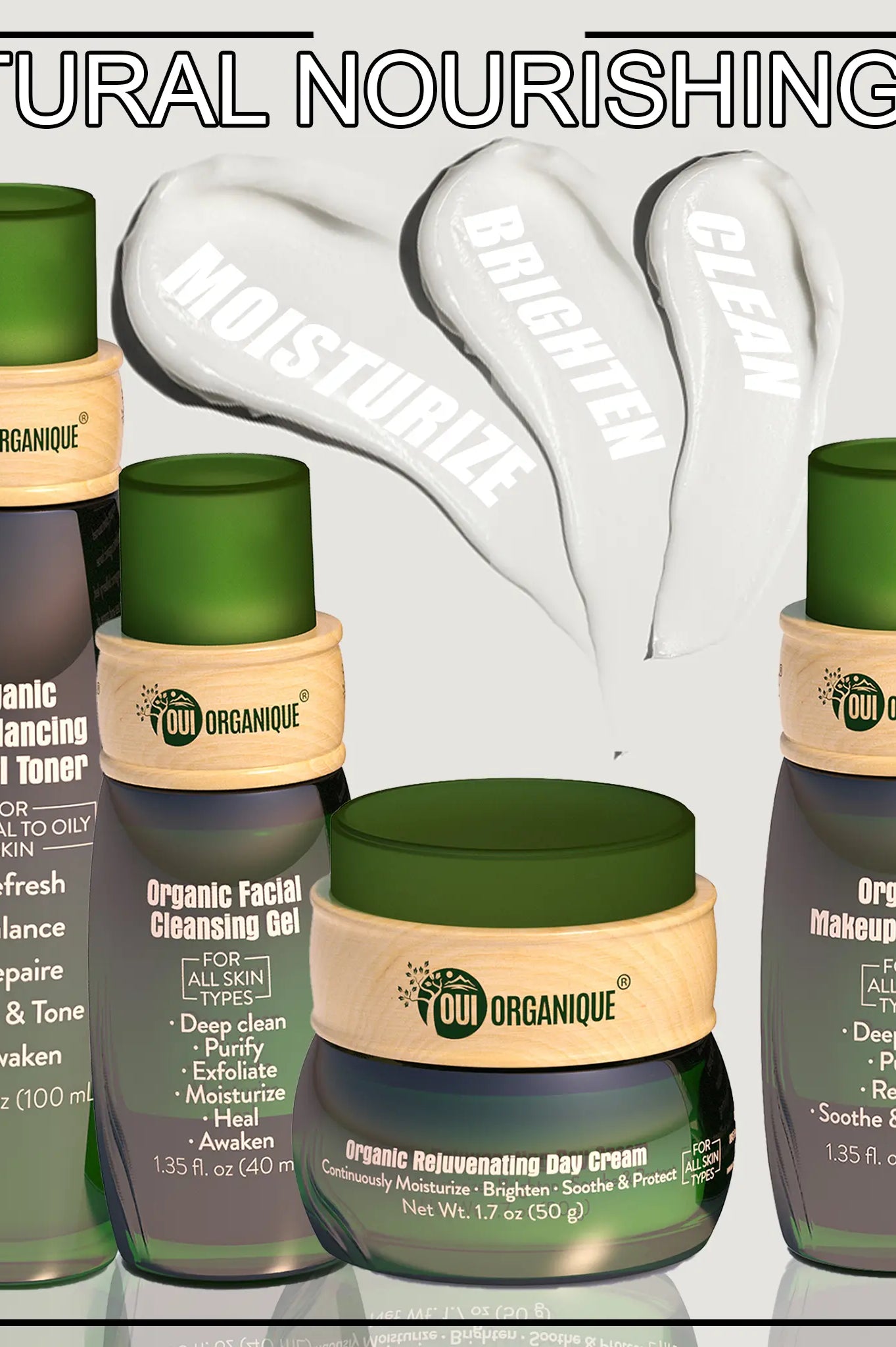 Certified Organic Nourishing Skincare Set -Deep Hydration, Detoxify OUI ORGANIQUE