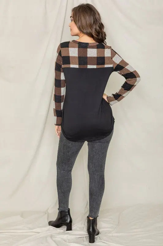 Checker Chest Pocket Tunic EG fashion