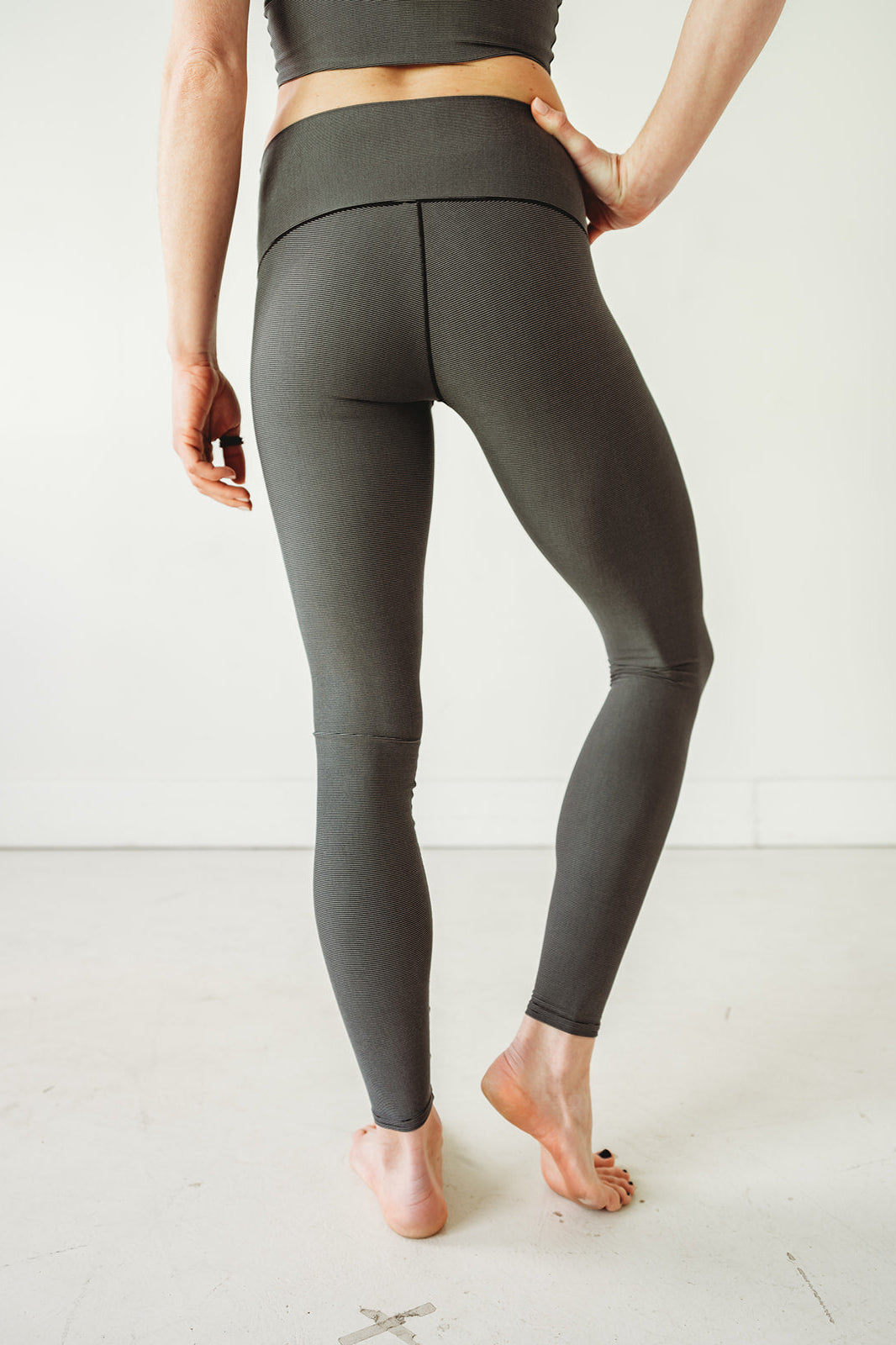 Grey Microstripe Yoga Pants Colorado Threads Clothing