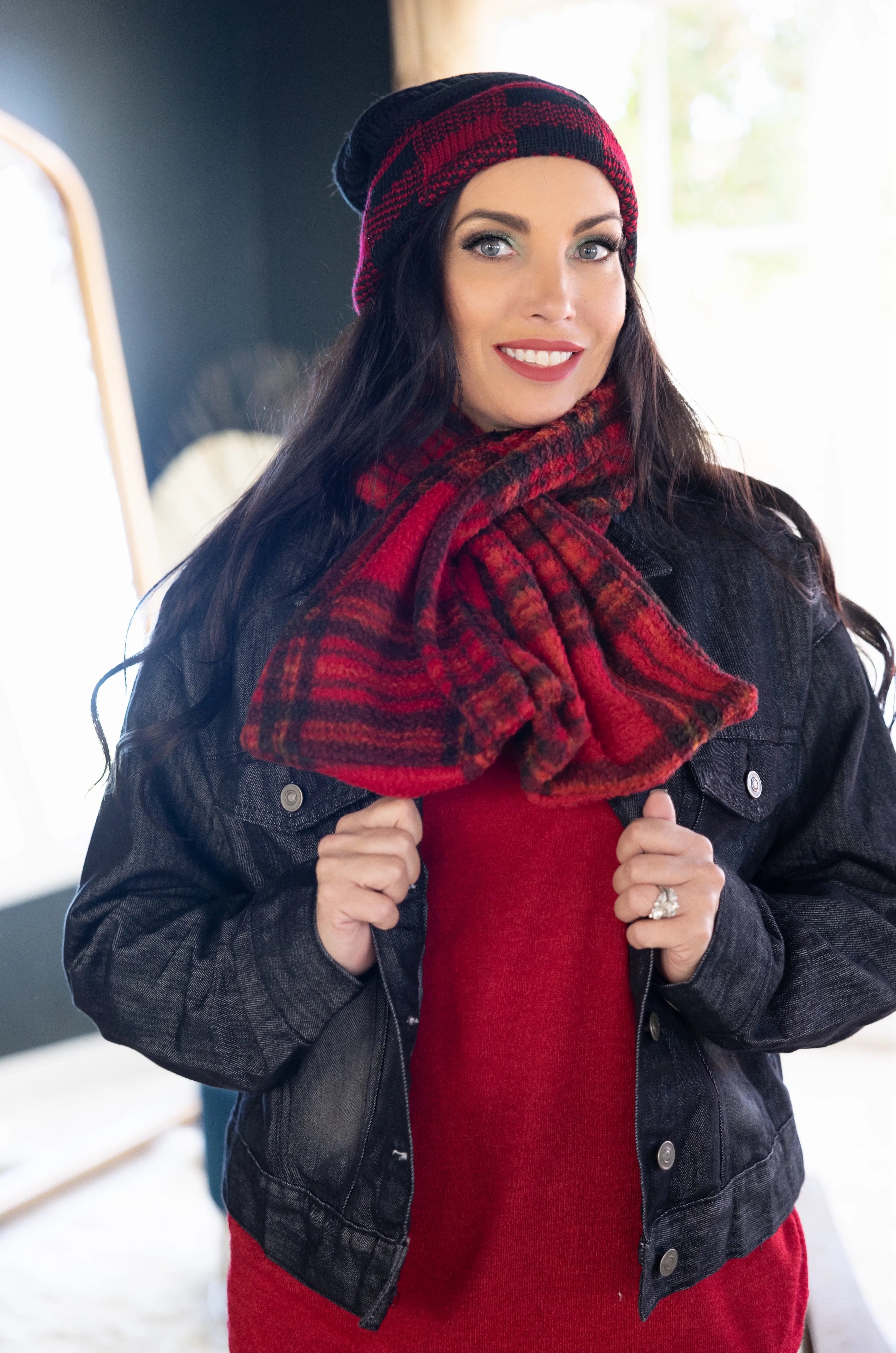 Cuddly Plaid Scarf Accessories Boutique Simplified