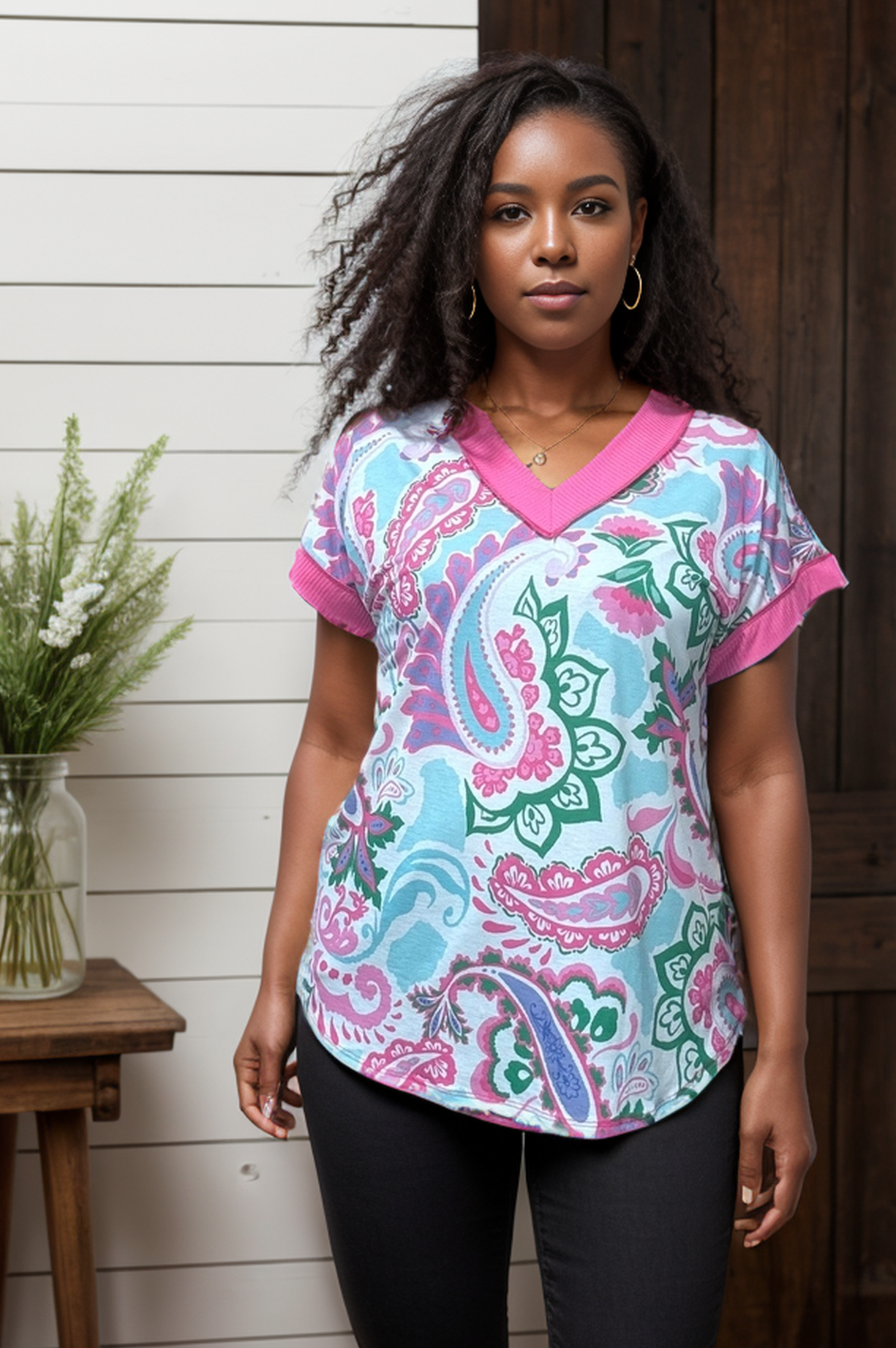 Electric Paisley - Short Sleeve Boutique Simplified