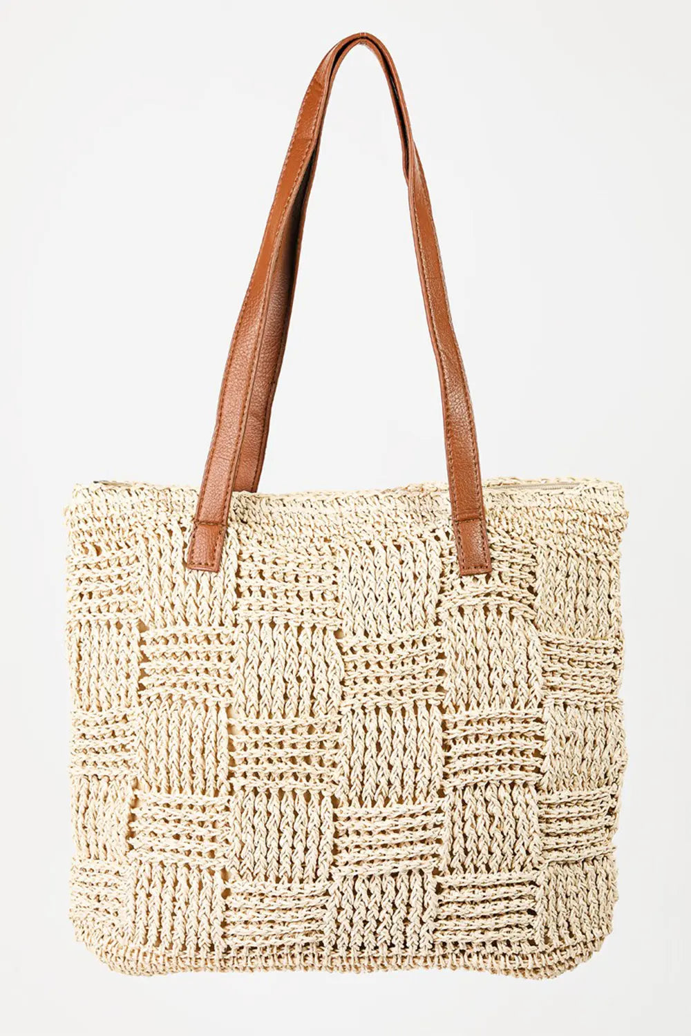 Fame Braided Faux Leather Strap Tote Bag Trendsi