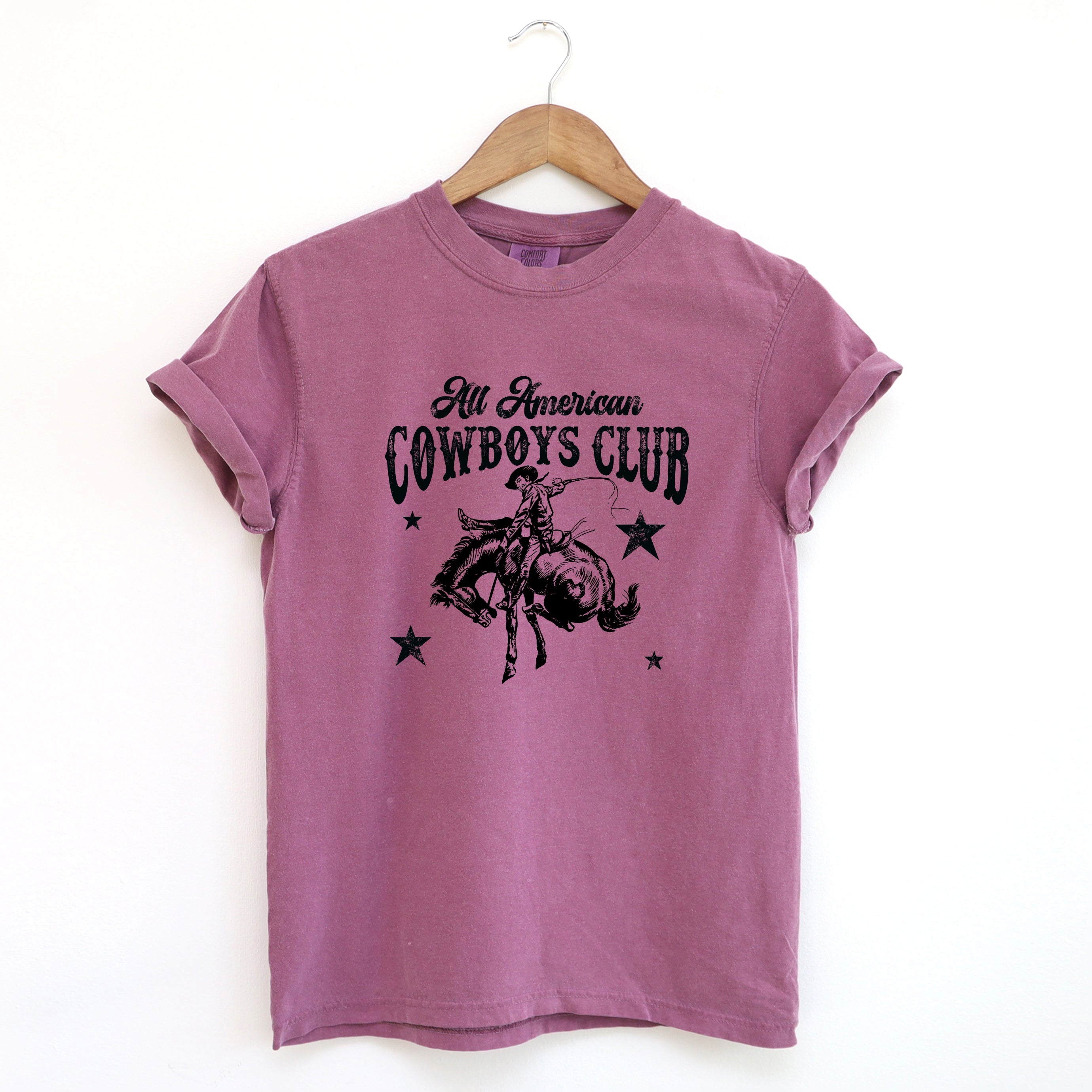 All American Cowboys Club | Garment Dyed Tee Olive and Ivory Retail