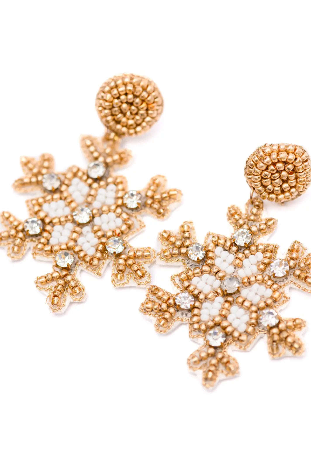 Glitz And Glam Beaded Snowflake Earrings Ave Shops