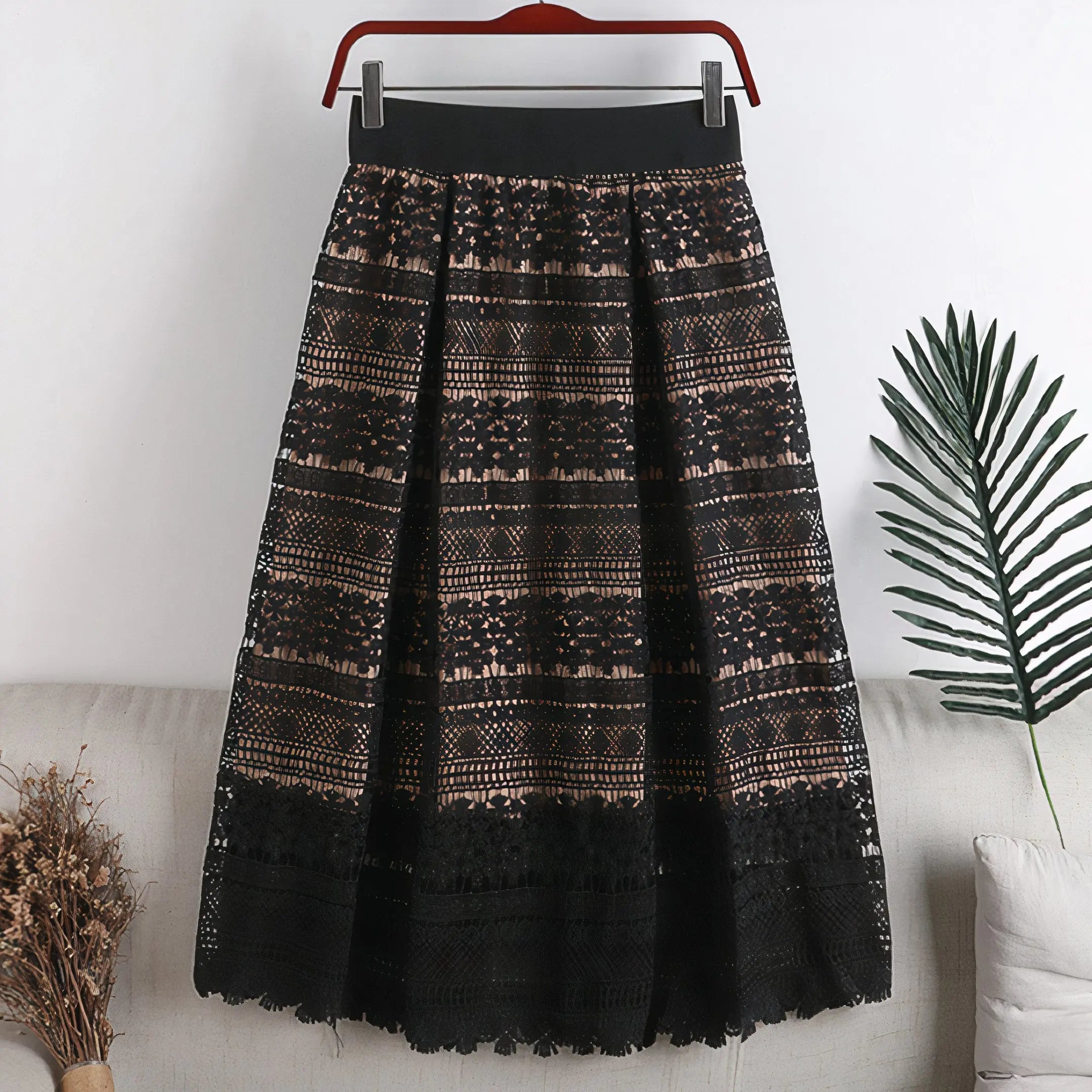 Halle Classic Lace Adjustable Skirt |  Black-One-Size |  Casual Chic Boutique