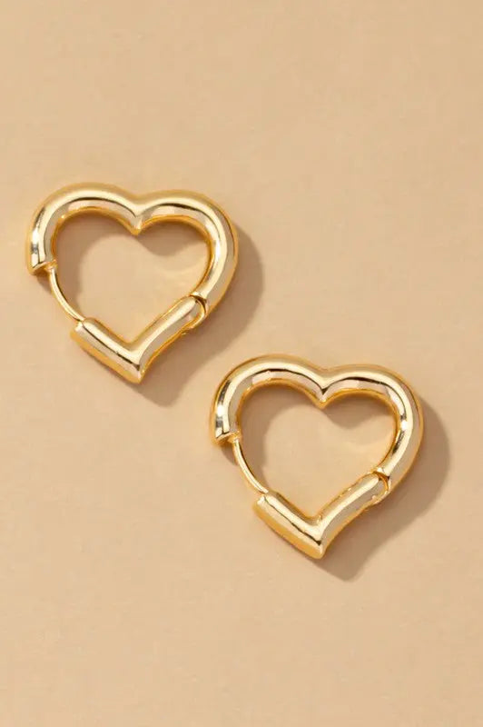 Heart shape hinged huggie hoop earrings LA3accessories