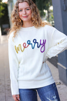 More the Merrier White Pop Up Lurex Sweater Haptics