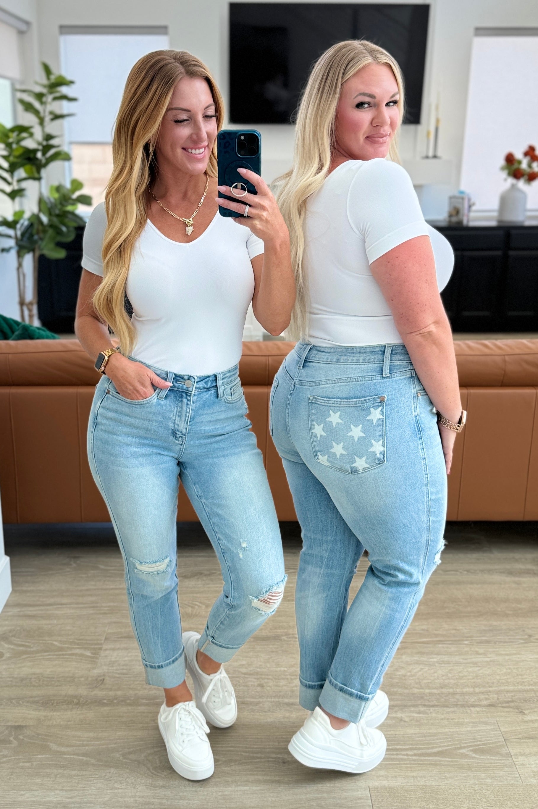 Sam Mid Rise Star Pocket Boyfriend Jeans Ave Shops