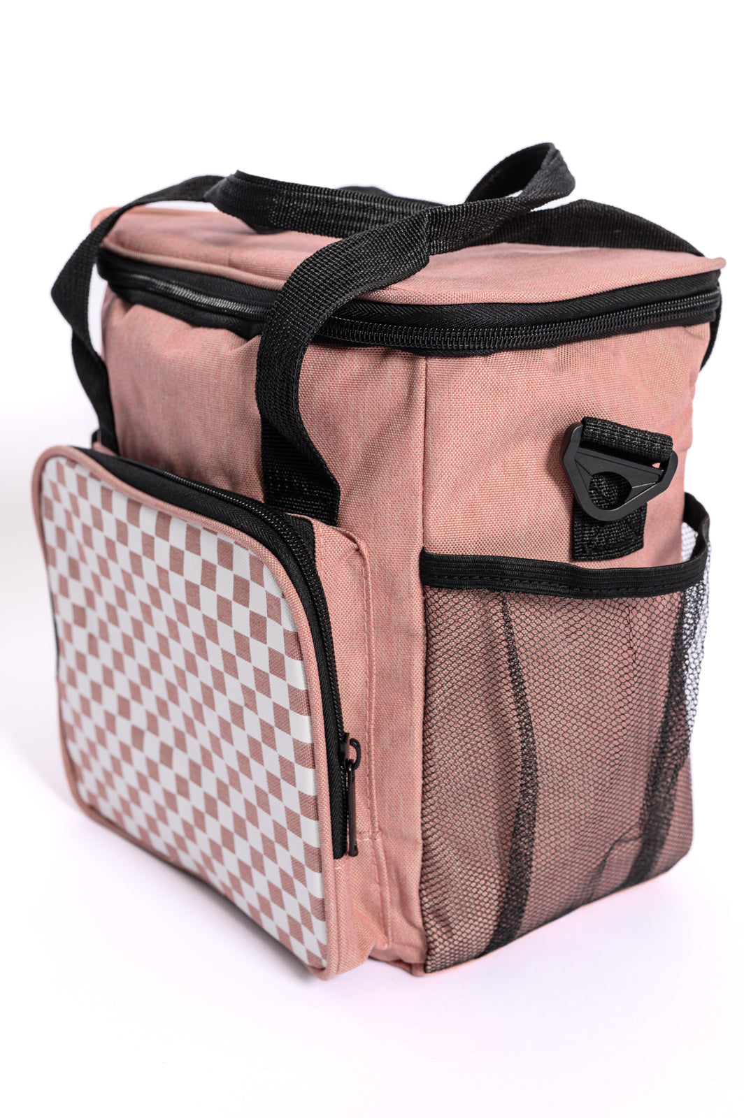 Insulated Checked Tote in Pink Ave Shops