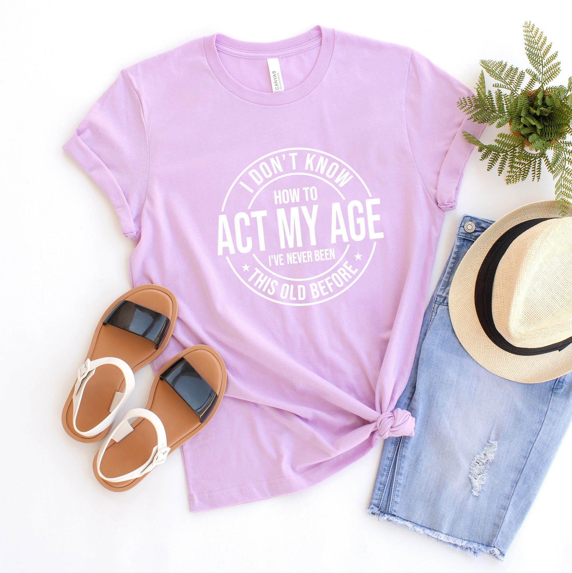 Act My Age | Short Sleeve Crew Neck Olive and Ivory Retail