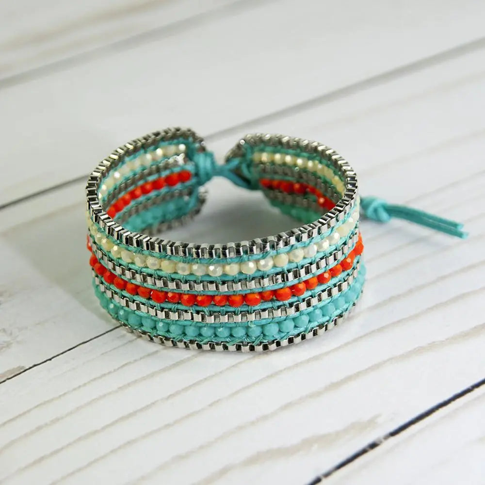 Looped  Bracelet-Tangerine |   |  Casual Chic Boutique