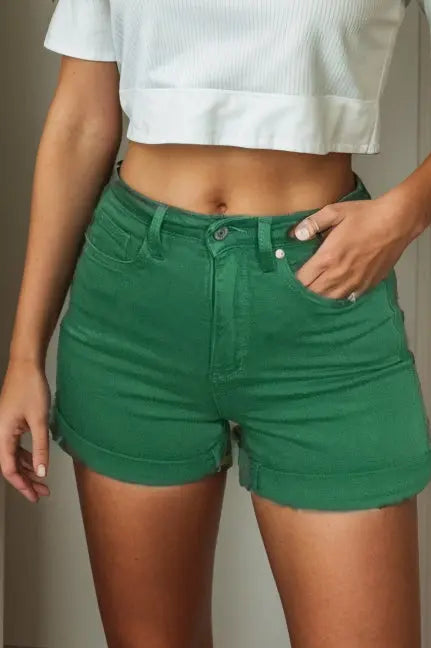 Lucky Girl - Tummy Control Judy Blue Shorts JB Boutique Simplified