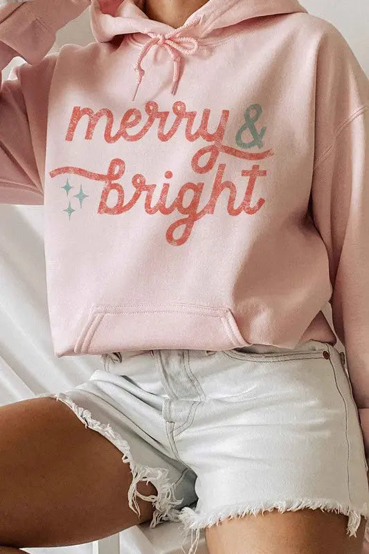 MERRY AND BRIGHT CHRISTMAS GRAPHIC HOODIE ALPHIA