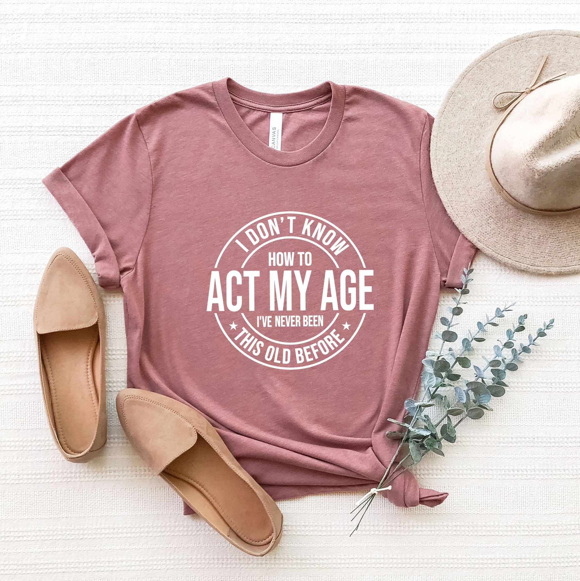 Act My Age | Short Sleeve Crew Neck Olive and Ivory Retail