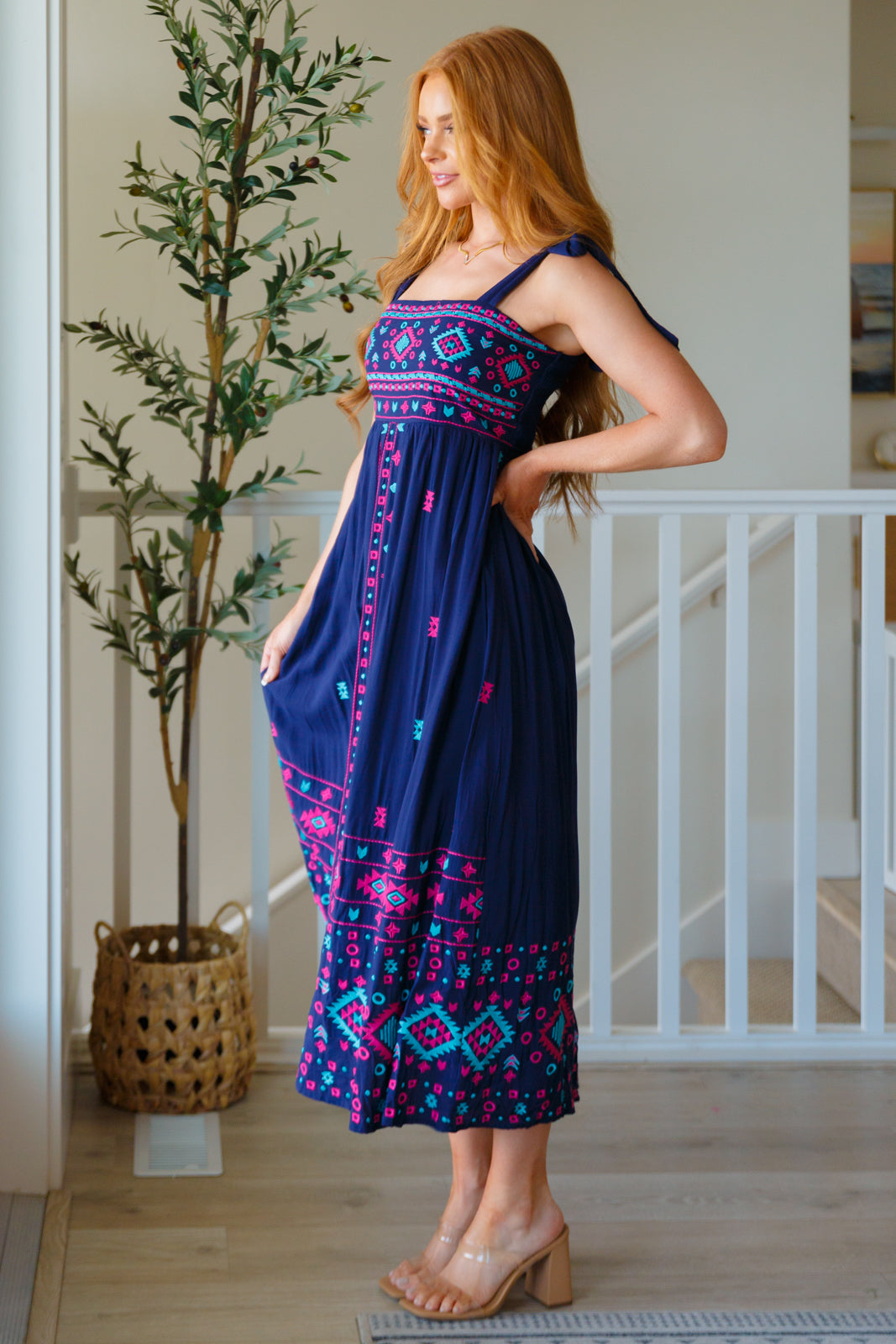 Midnight Magic Embroidered Maxi Dress Ave Shops
