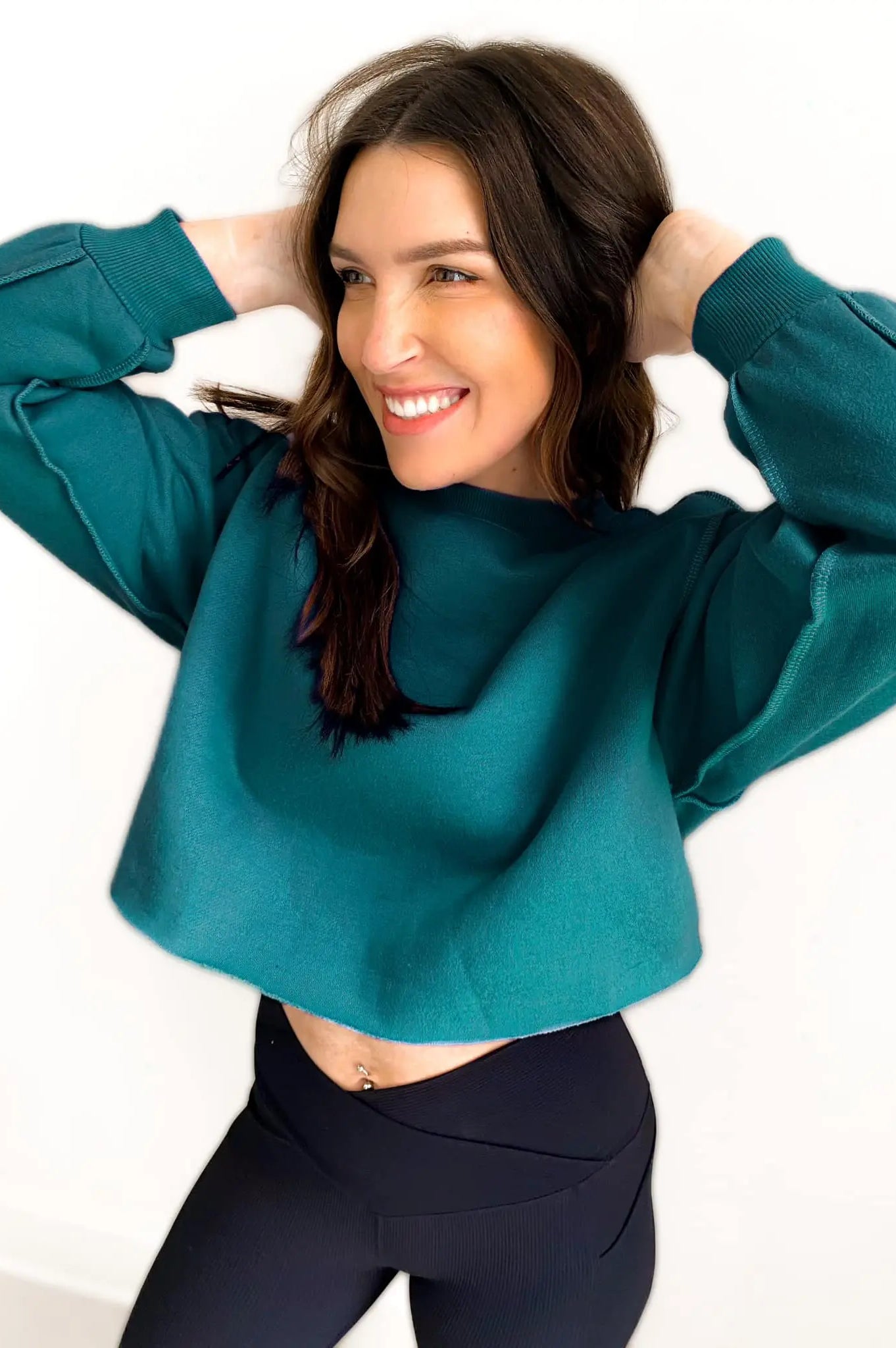 PREORDER: Izzy Inside-Out Cropped Sweatshirt In Assorted Colors Ave Shops