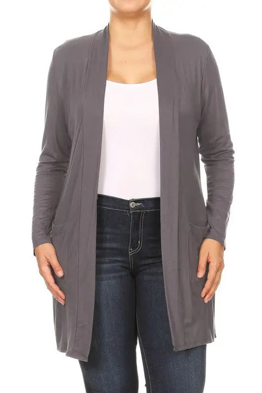Plus size Knee length duster cardigan Moa Collection