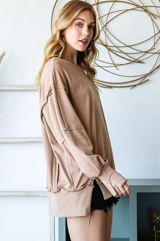 Reborn J | Oversized Fit Super Soft Long Sleeve Sweatshirt Casual Chic Boutique