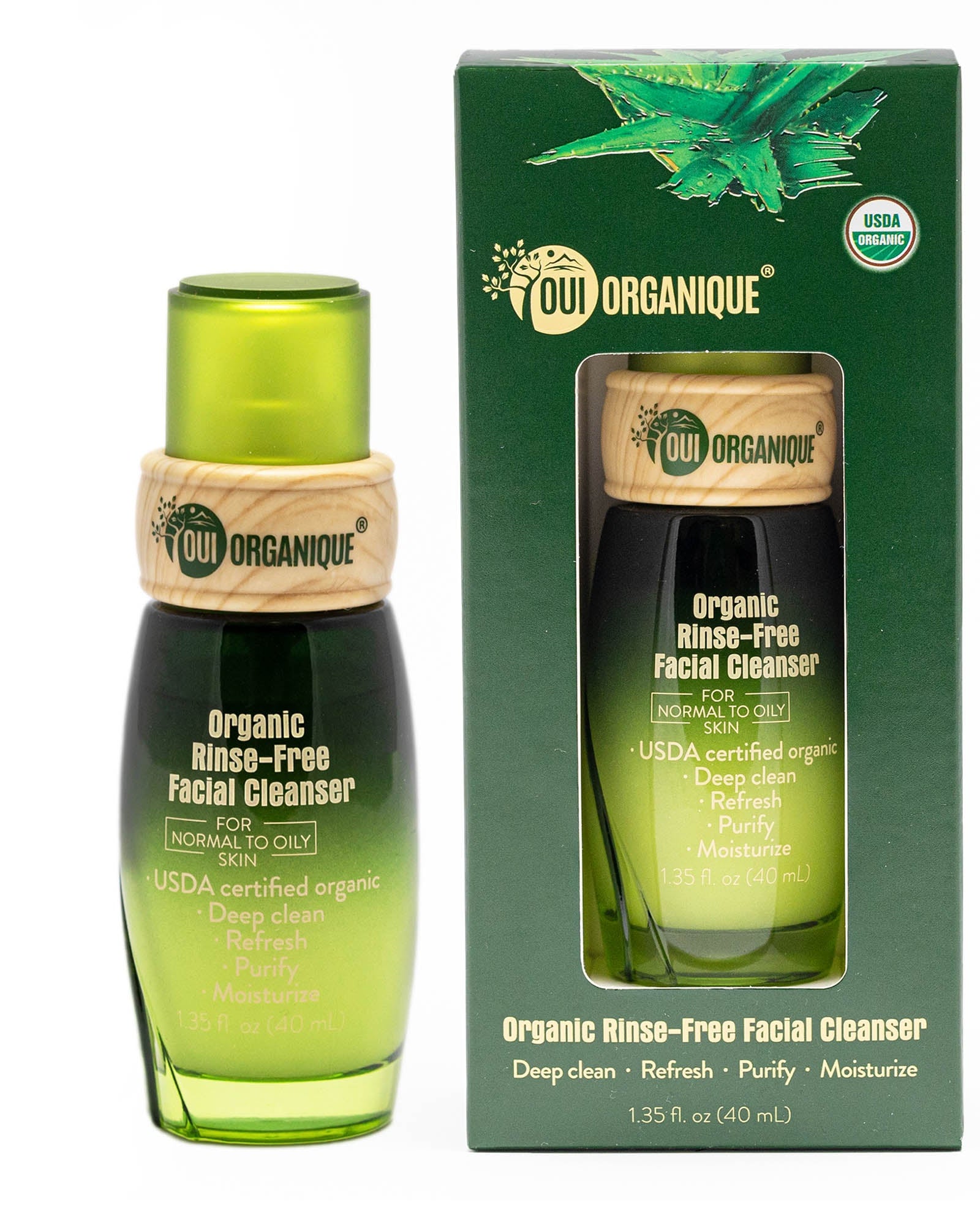 Certified Organic Rinse Free Facial Cleanser|Aloe vera|purify|sensitive skin|Moisturize OUI ORGANIQUE