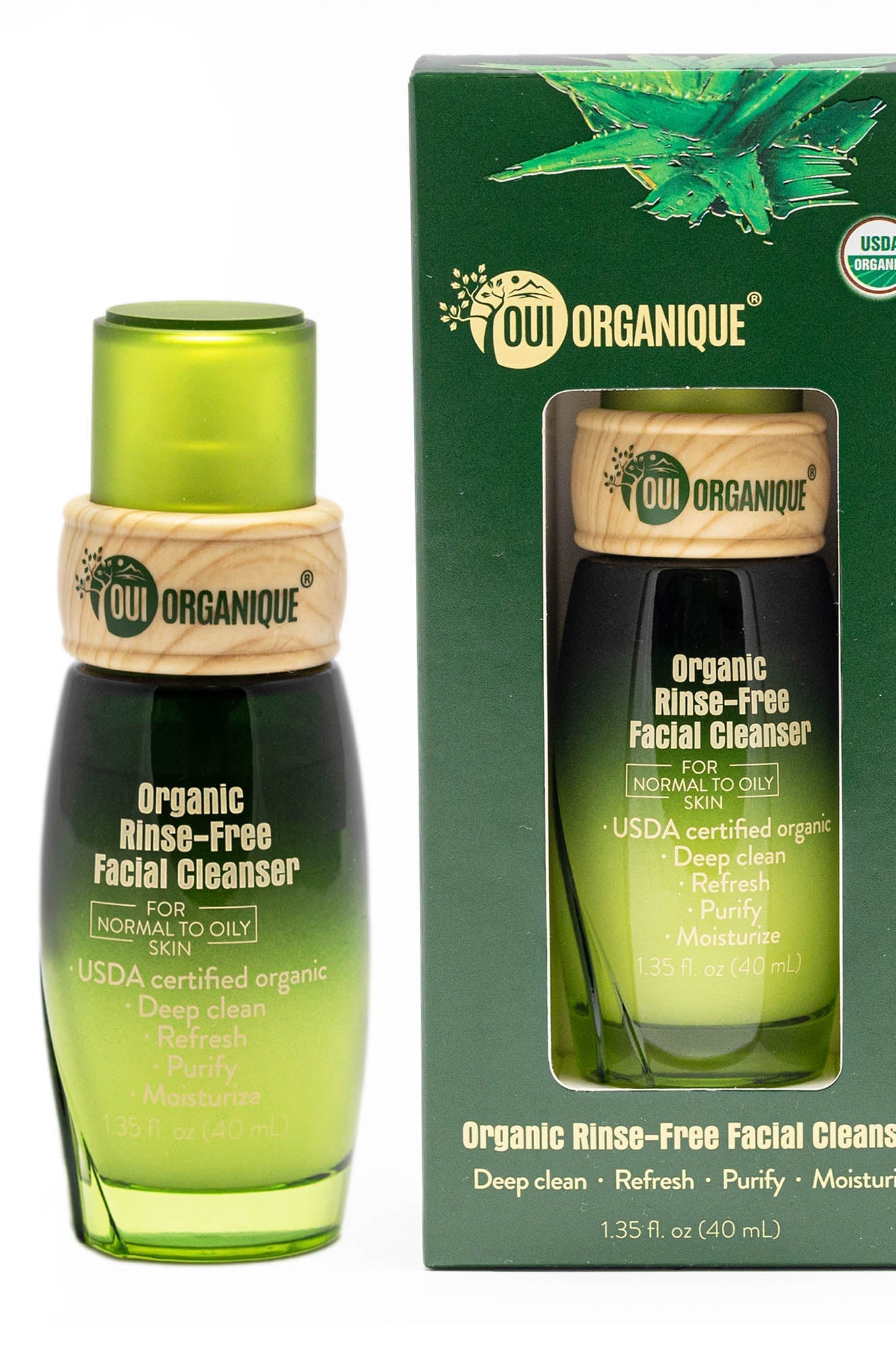 Certified Organic Rinse Free Facial Cleanser|Aloe vera|purify|sensitive skin|Moisturize OUI ORGANIQUE