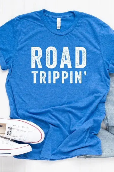 Road Trippin' Short Sleeve Graphic Tee Olive and Ivory Wholesale