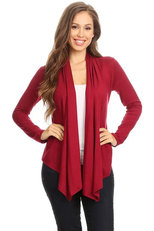 Solid Waist length cardigan in a loose fit Moa Collection