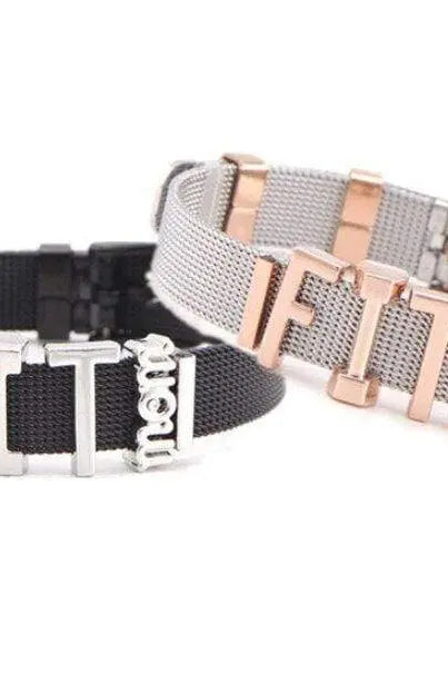 Stainless Steel Slider Bracelet -Black |   |  Casual Chic Boutique