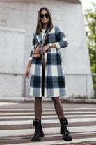 Double Take Full Size Plaid Button Up Lapel Collar Coat Trendsi