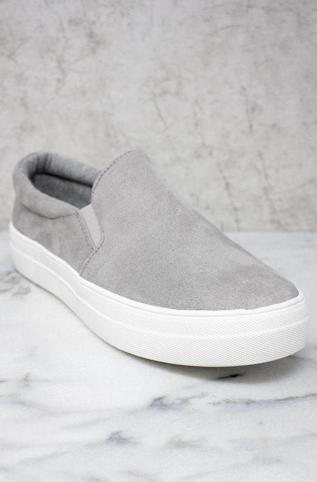 Slip Into Style Slip On Sneakers - Grey Accessories Boutique Simplified