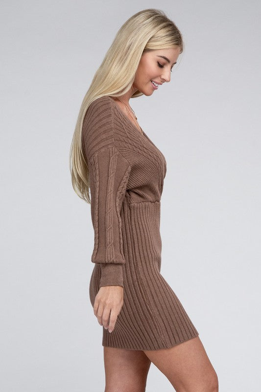 Cable Knit Sweater Dress Nuvi Apparel