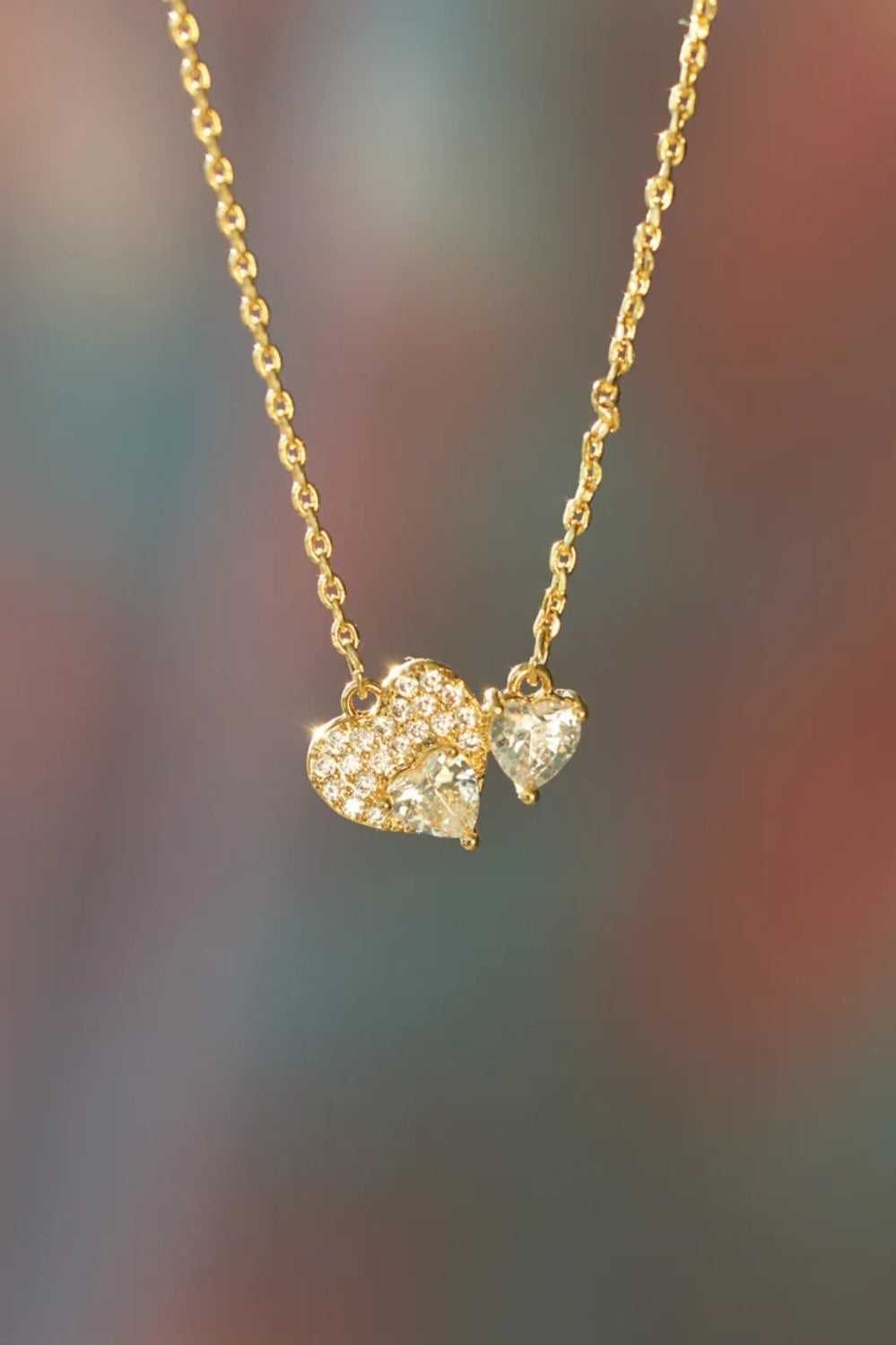 18K Gold-Plated 925 Sterling Silver Zircon Heart Necklace Trendsi