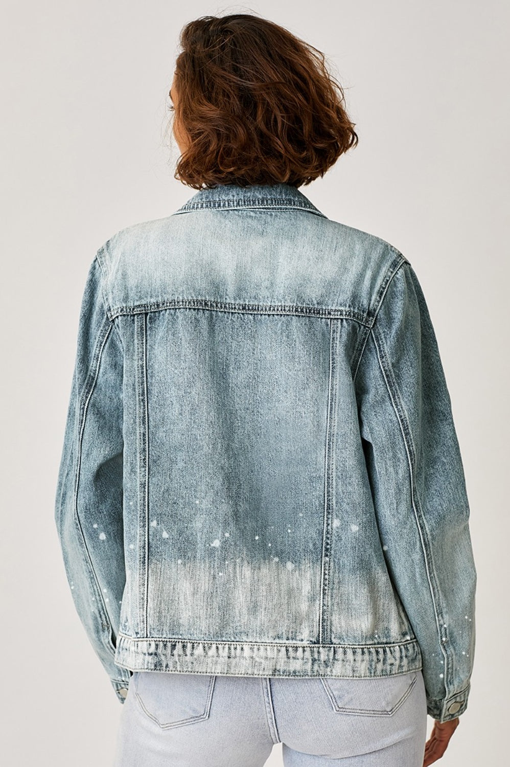 RISEN Button Up Ombre Washed Jacket Trendsi